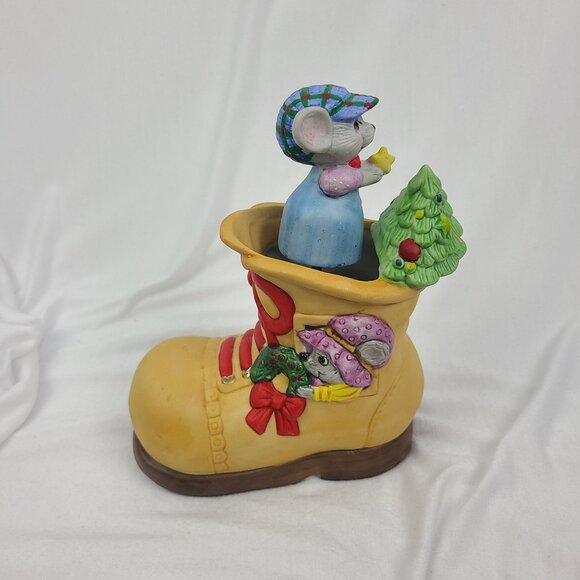 Jasco Mouse Music Box Plays Deck the Halls Hand Painted Tested WORKS - Picture 4 of 16